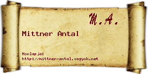 Mittner Antal névjegykártya